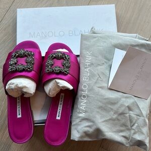 Manolo Blahnik Martamod embellished flat sandals